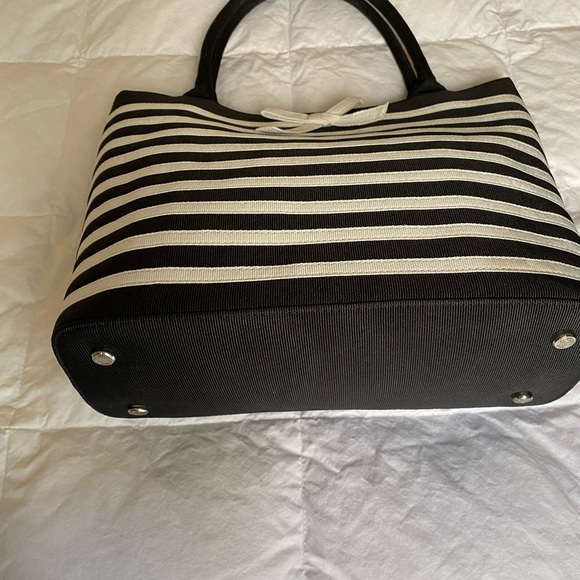 Talbots treated grosgrain ribbon purse. Red interior w/6” drop handle. Like new - Picture 3 of 5